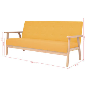 vidaXL 2-piece Sofa Set Fabric Yellow