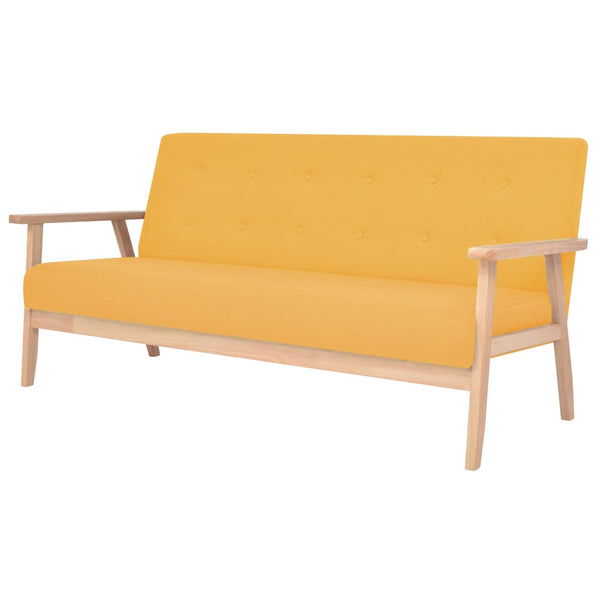 vidaXL 2-piece Sofa Set Fabric Yellow
