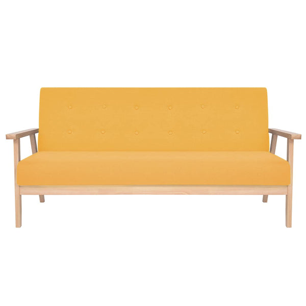 vidaXL 2-piece Sofa Set Fabric Yellow