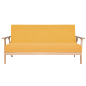 vidaXL 3-Piece Sofa Set Fabric Yellow