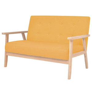 vidaXL 3-Piece Sofa Set Fabric Yellow