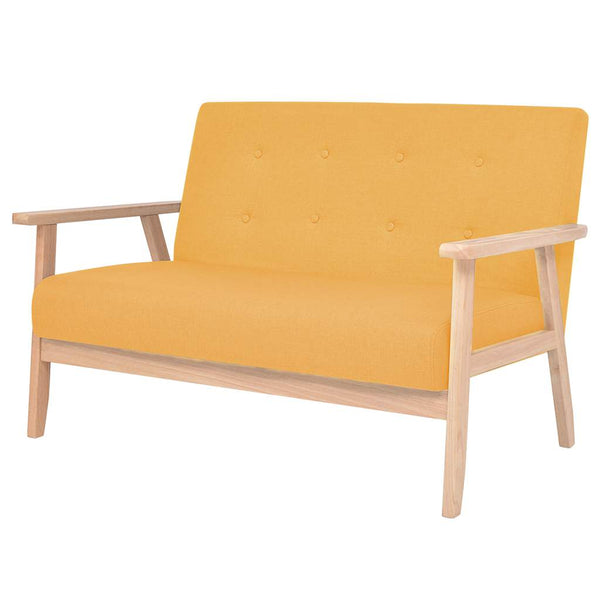 vidaXL 3-Piece Sofa Set Fabric Yellow