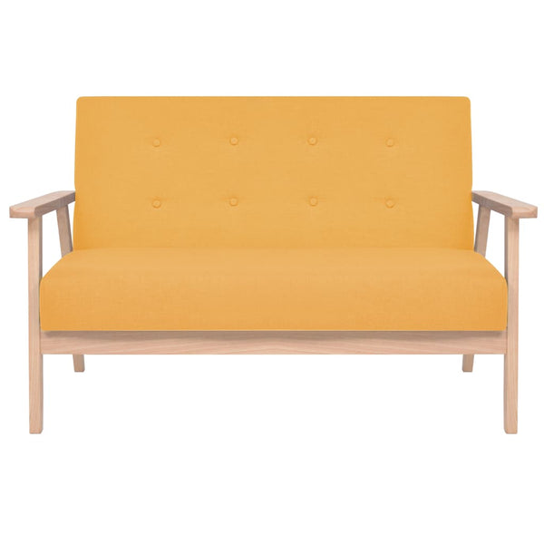 vidaXL 3-Piece Sofa Set Fabric Yellow