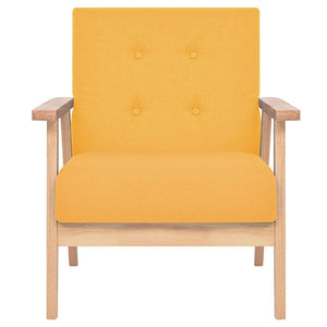 vidaXL 3-Piece Sofa Set Fabric Yellow