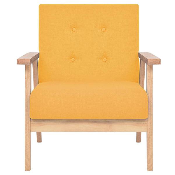 vidaXL 3-Piece Sofa Set Fabric Yellow