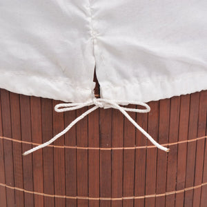 vidaXL Bamboo Laundry Basket Round Brown