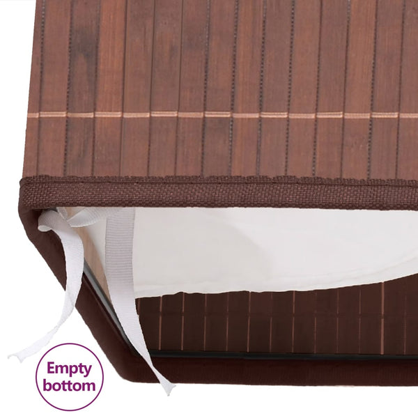 vidaXL Bamboo Laundry Hamper Rectangular Brown