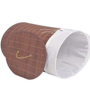 vidaXL Oval Bamboo Laundry Basket Brown