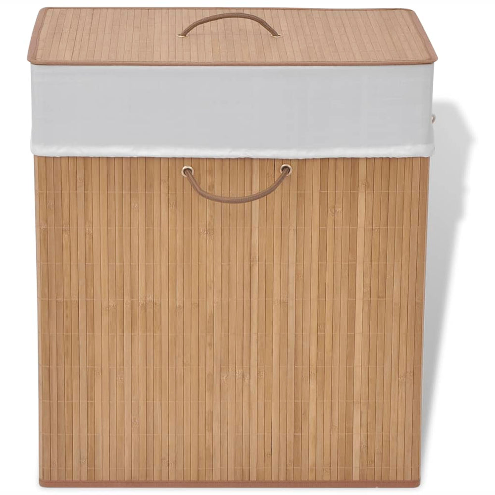 vidaXL Bamboo Laundry Basket Rectangular Natural
