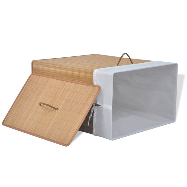 vidaXL Bamboo Laundry Basket Rectangular Natural