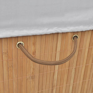 vidaXL Bamboo Laundry Basket Rectangular Natural