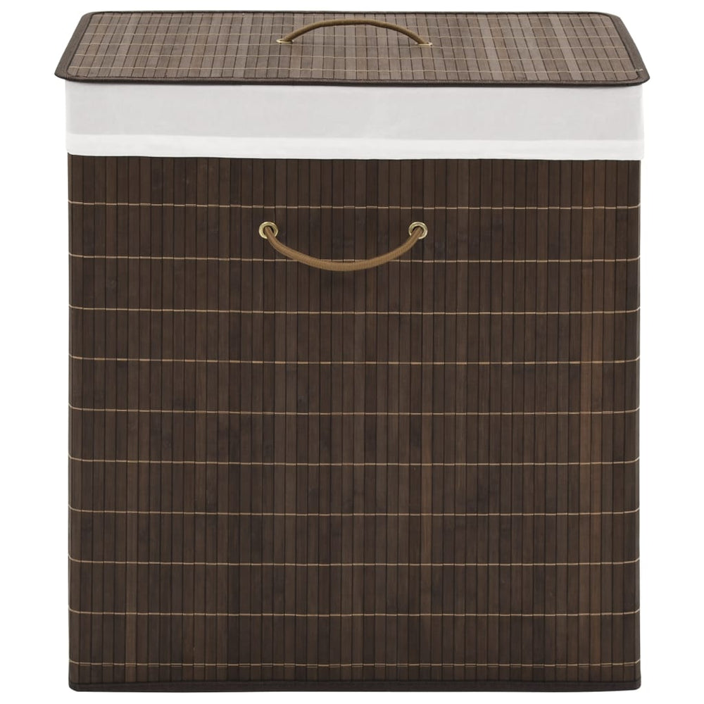 vidaXL Bamboo Laundry Hamper Rectangular Dark Brown