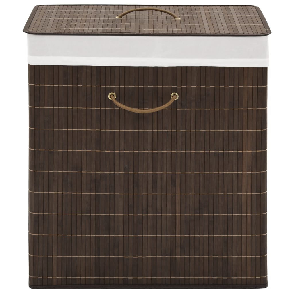 vidaXL Bamboo Laundry Hamper Rectangular Dark Brown