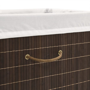 vidaXL Bamboo Laundry Hamper Rectangular Dark Brown