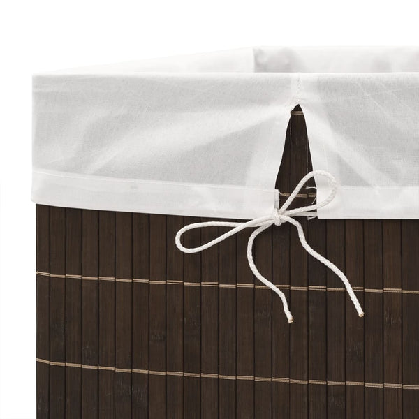 vidaXL Bamboo Laundry Hamper Rectangular Dark Brown