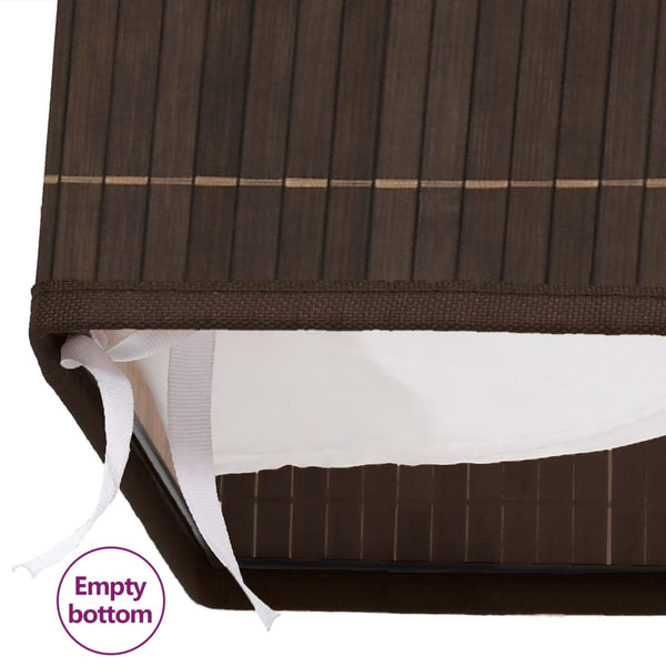 vidaXL Bamboo Laundry Hamper Rectangular Dark Brown