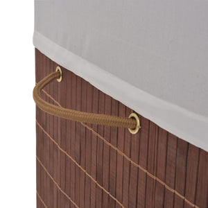 vidaXL Bamboo Laundry Hamper Rectangular Brown