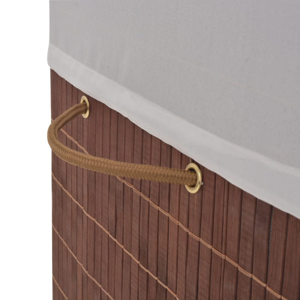 vidaXL Bamboo Laundry Hamper Rectangular Brown