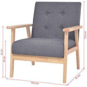vidaXL 2-piece Sofa Set Fabric Dark Grey