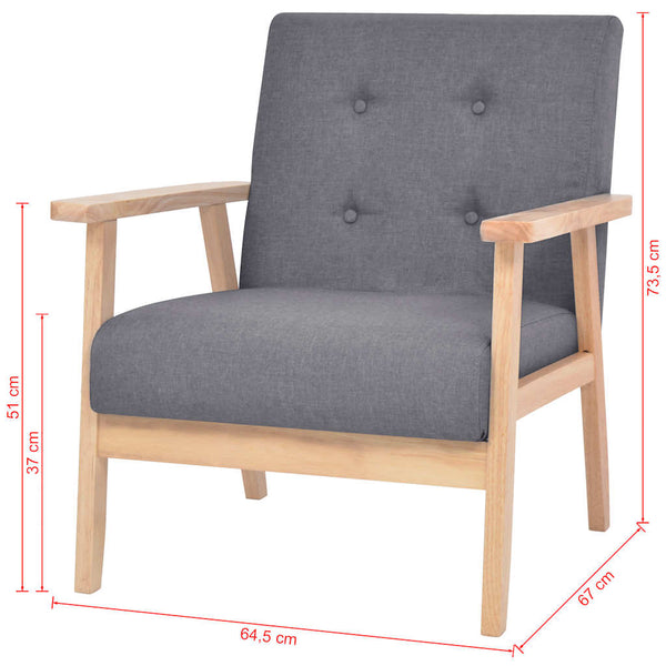 vidaXL 2-piece Sofa Set Fabric Dark Grey
