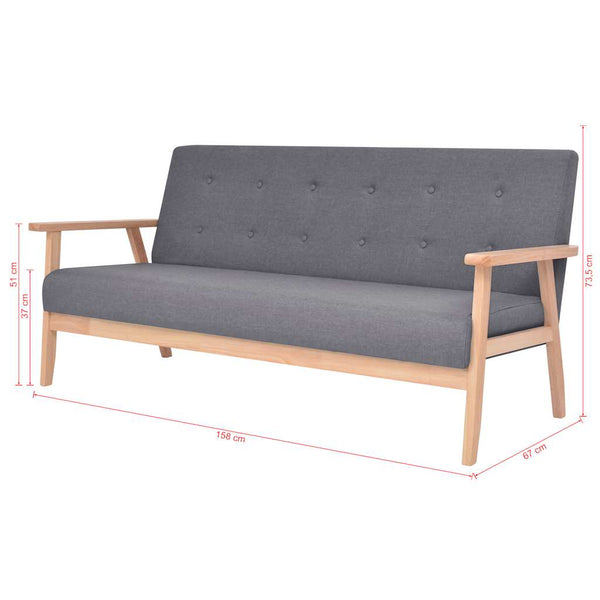 vidaXL 2-piece Sofa Set Fabric Dark Grey