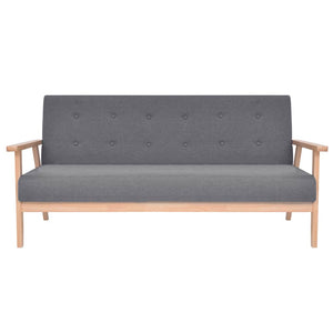 vidaXL 3-piece Sofa Set Fabric Dark Grey