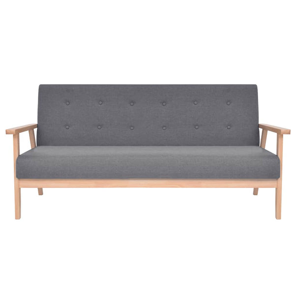vidaXL 3-piece Sofa Set Fabric Dark Grey
