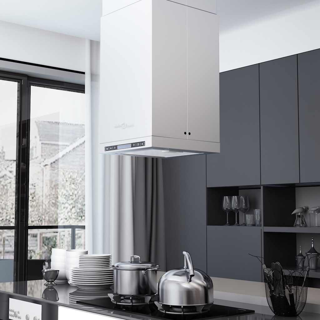 vidaXL Island Range Hood with LCD Display Touch Sensor 756 m³/h LED