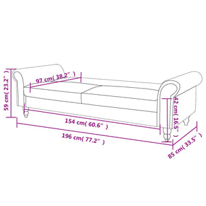 vidaXL 2-Seater Sofa Bed with Armrests Faux Suede Brown