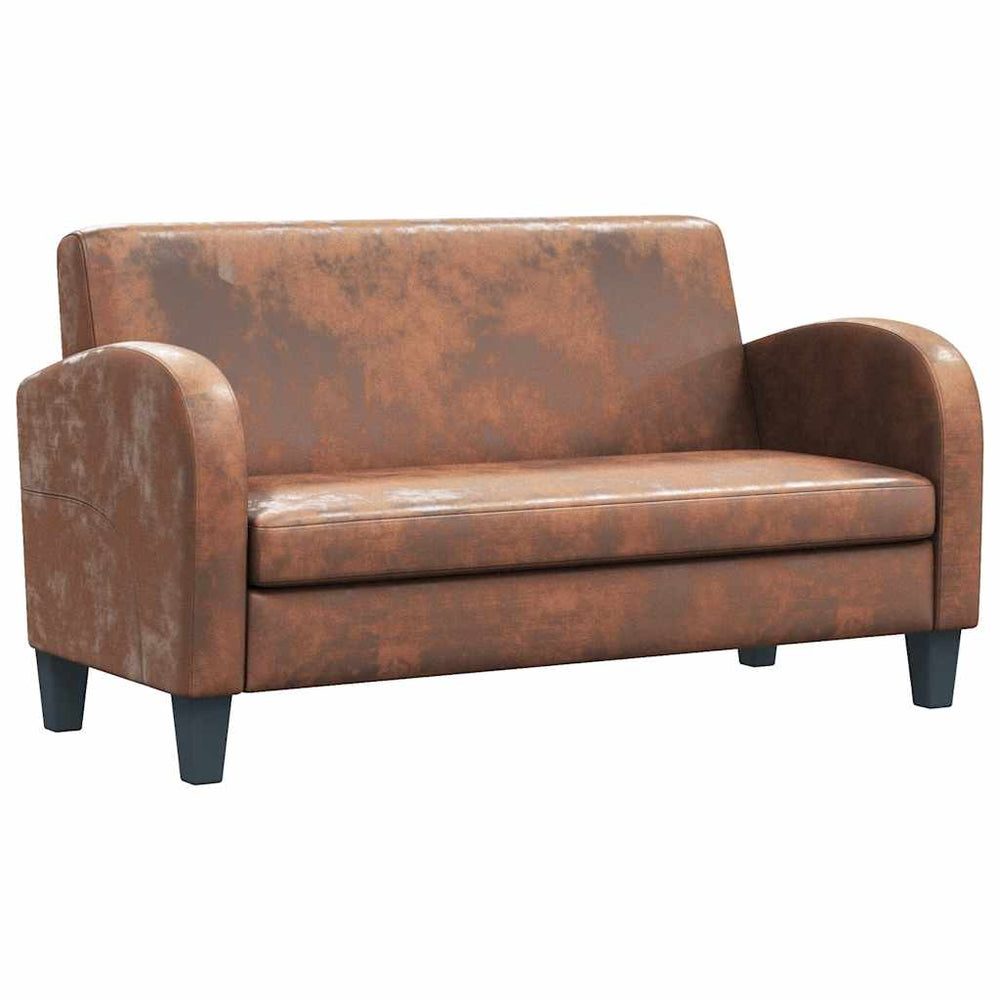 vidaXL 2-Seater Sofa Suede Look Brown