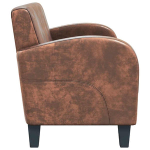 vidaXL 2-Seater Sofa Suede Look Brown