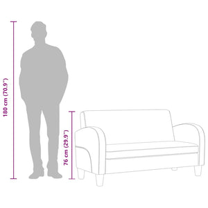 vidaXL 2-Seater Sofa Suede Look Brown