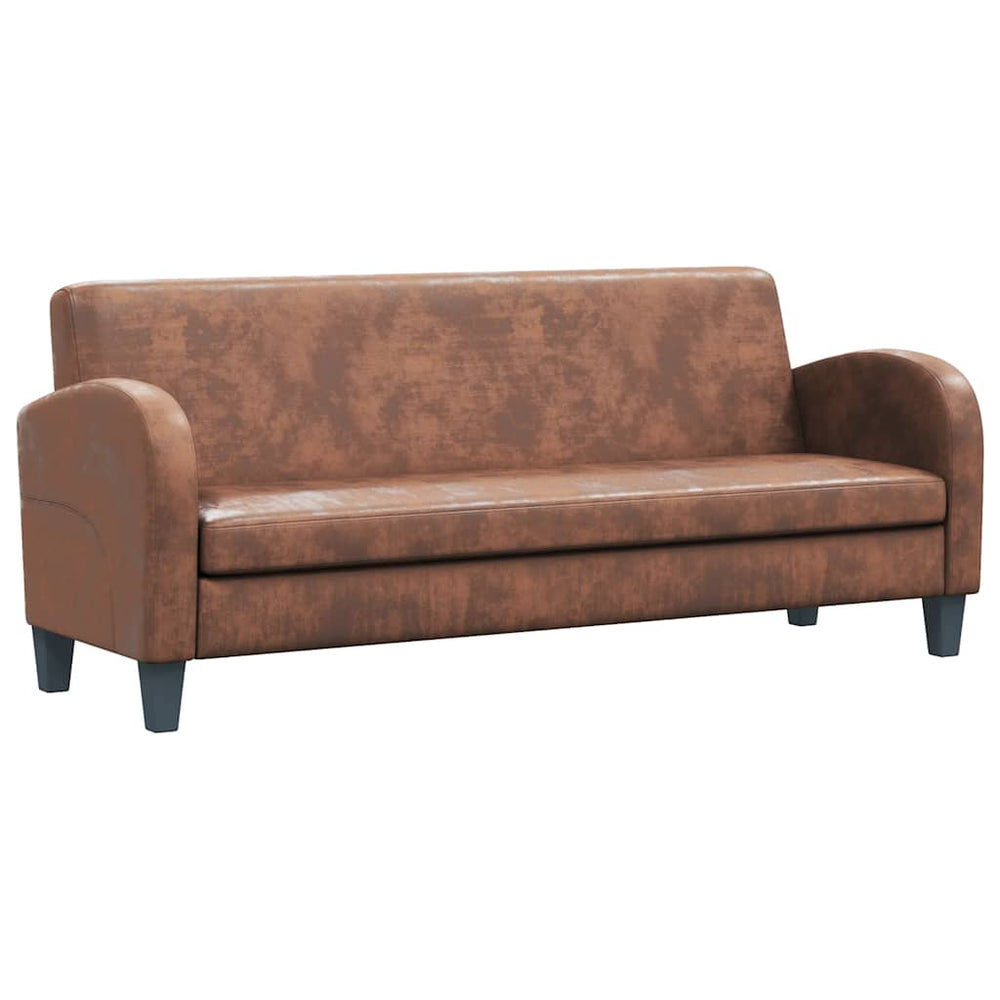 vidaXL 3-Seater Sofa Suede Look Brown
