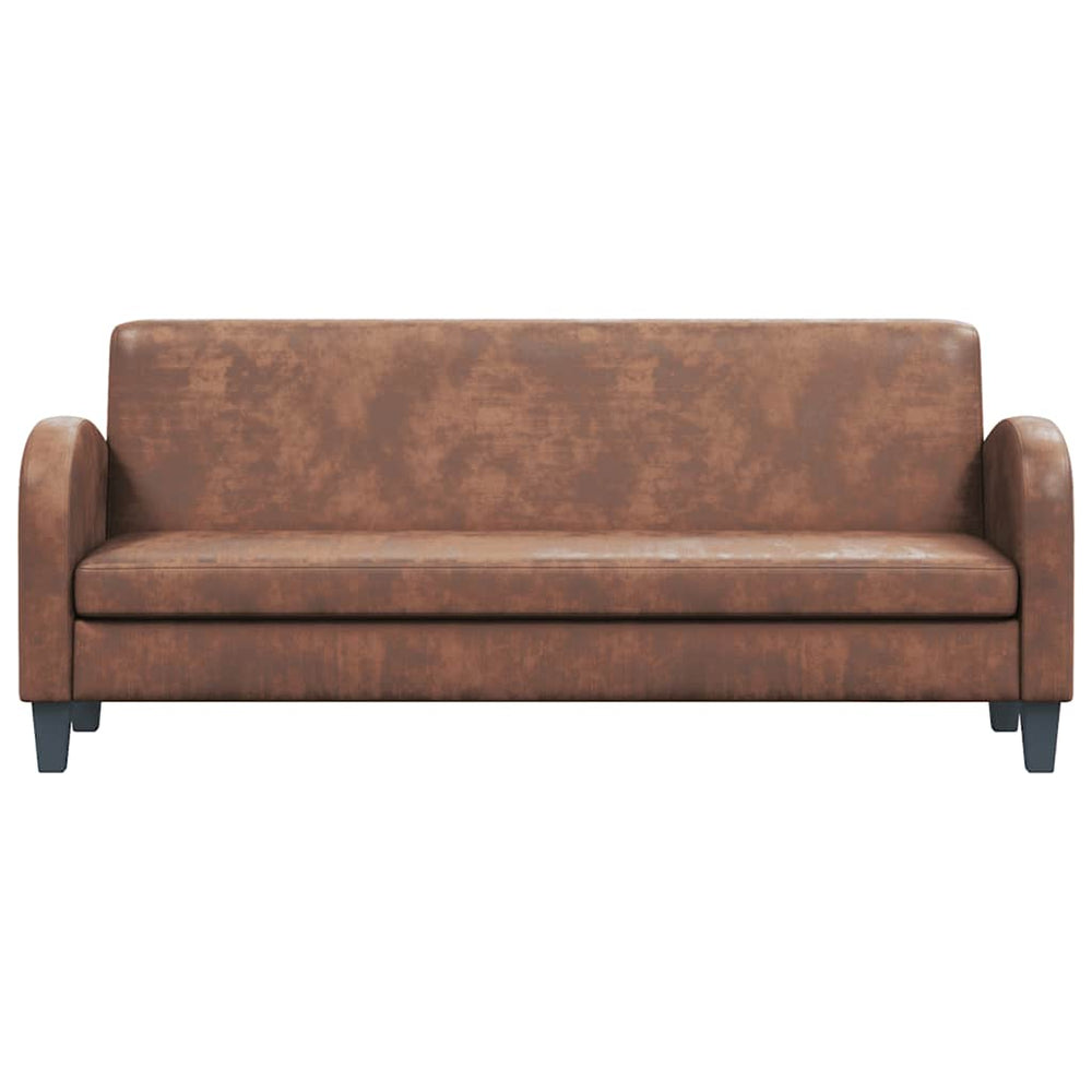 vidaXL 3-Seater Sofa Suede Look Brown
