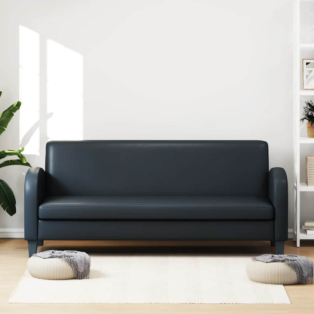 vidaXL 3-Seater Sofa Artificial Leather Black