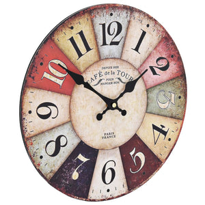 vidaXL Wall Clock Vintage Multicolored 30 cm
