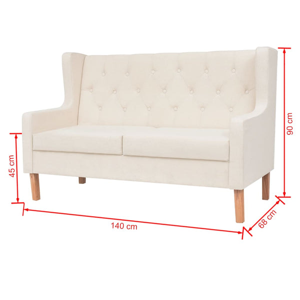 vidaXL 2-Piece Sofa Set Fabric Cream
