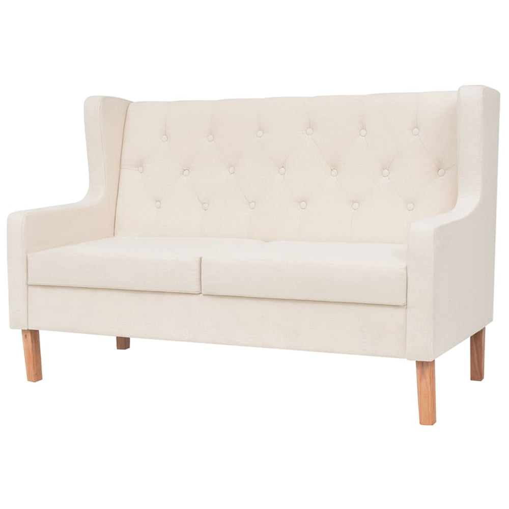 vidaXL 2-Piece Sofa Set Fabric Cream