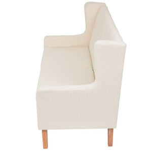 vidaXL 2-Piece Sofa Set Fabric Cream