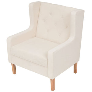 vidaXL 2-Piece Sofa Set Fabric Cream