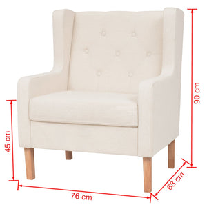 vidaXL 2-Piece Sofa Set Fabric Cream