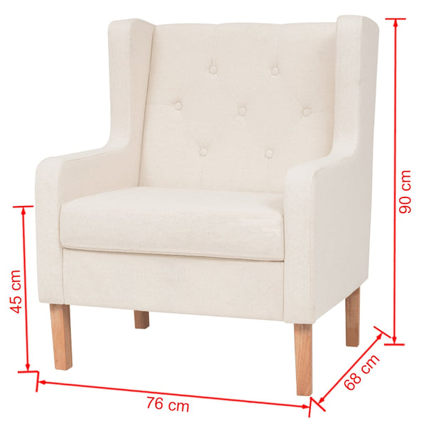 vidaXL 2-Piece Sofa Set Fabric Cream