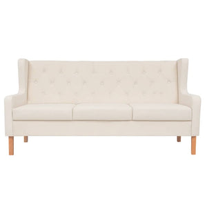 vidaXL 2-Piece Sofa Set Fabric Cream