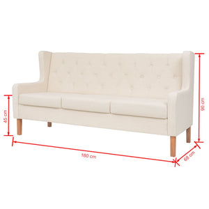 vidaXL 2-Piece Sofa Set Fabric Cream