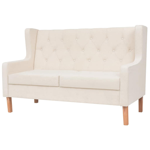 vidaXL 2-Piece Sofa Set Fabric Cream