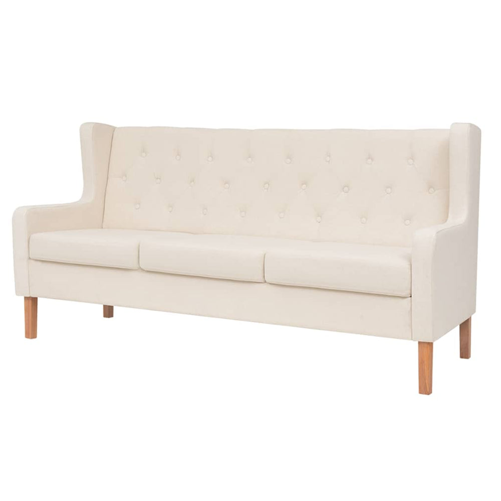 vidaXL 3-Piece Sofa Set Fabric Cream White