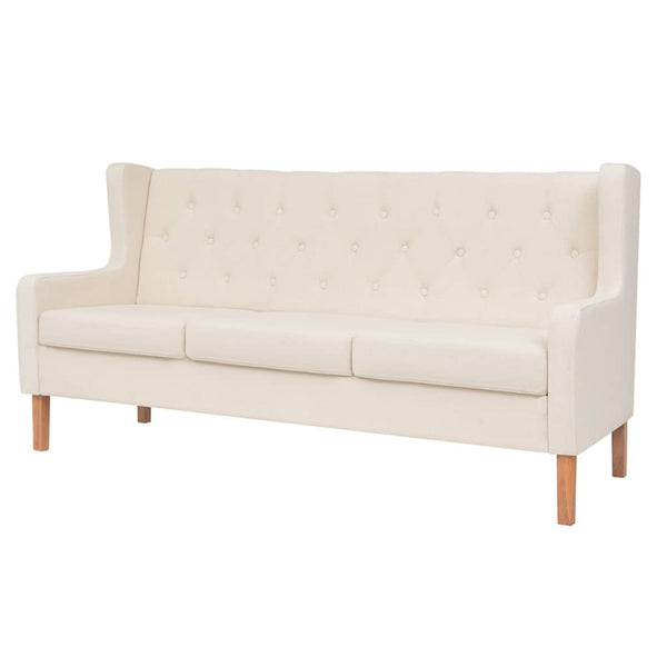 vidaXL 3-Piece Sofa Set Fabric Cream White