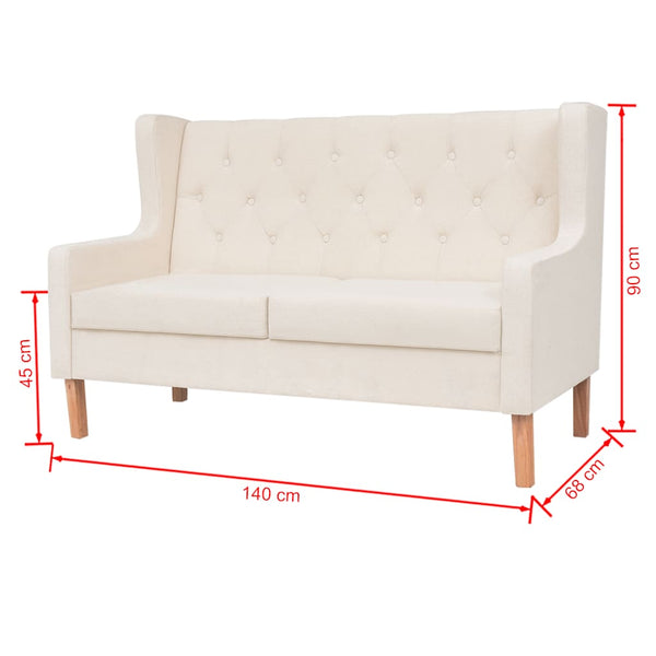 vidaXL 3-Piece Sofa Set Fabric Cream White