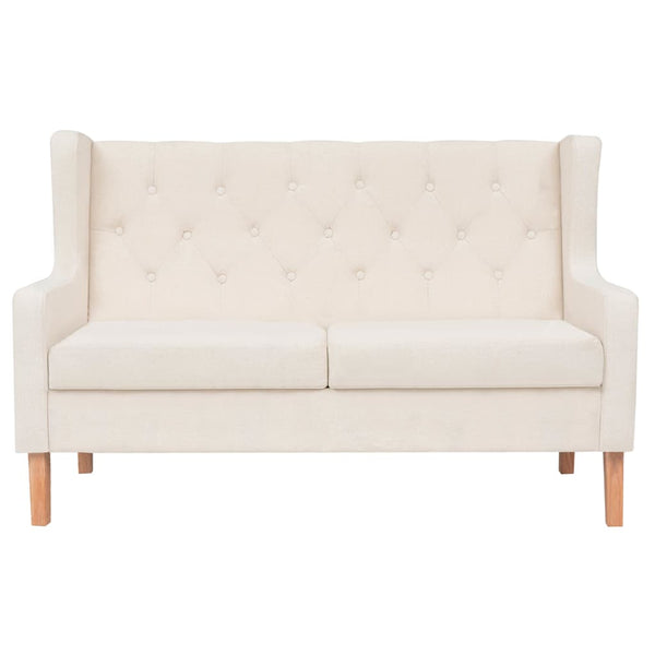 vidaXL 3-Piece Sofa Set Fabric Cream White