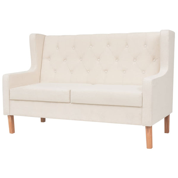 vidaXL 3-Piece Sofa Set Fabric Cream White